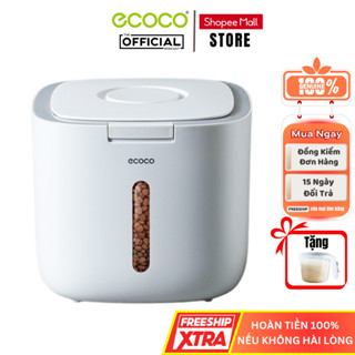 Thùng Đựng Gạo ECOCO Cao Cấp, Hộp Đựng Gạo Có Viền Silicon Chống Ẩm Chống Mối Mọt