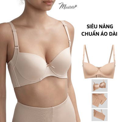 Áo Lót Nữ Mustoto Bra SIÊU NÂNG Áo Dài 4cm Có Gọng Che Khuyết Điểm (MA71)