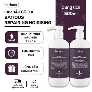  COMBO DẦU GỘI - DẦU XẢ BATIOUS Reparing Noursing 500ml Giúp phục hồi tóc hư tổn Tẩy nhuộm 