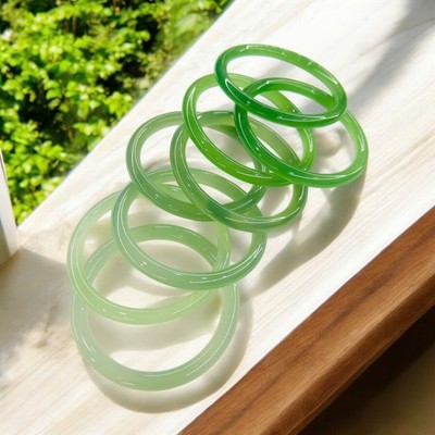 Vòng Mã Não Xanh Lá 6ly Bản Tròn Nhỏ Lắc Tay Phong Thủy - Ngọc Trai Trường Thịnh