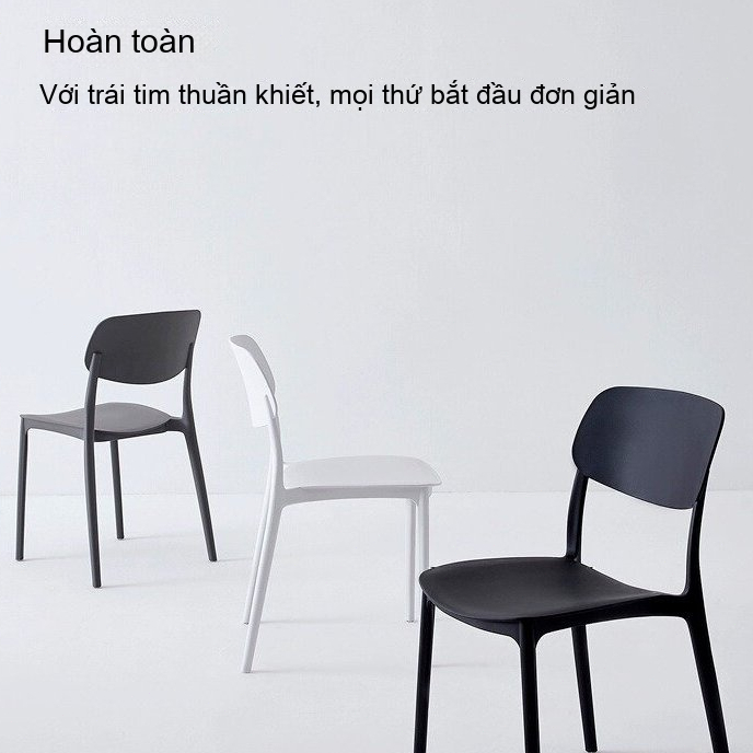 IB Ghế nhựa  tựa lưng xếp chồng Ghế câu cá Ghế ăn Bền và dễ vệ sinh Nhiều màu sắc Không cần cài đặt | BigBuy360 - bigbuy360.vn