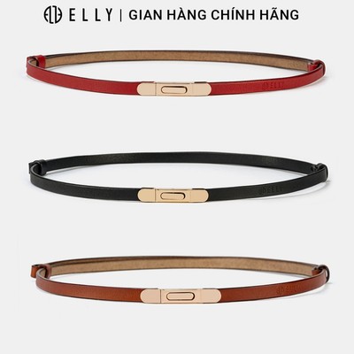 Dây lưng nữ ELLY ED87 thắt lưng da bò cao cấp khóa móc bấm thời trang sang trọng