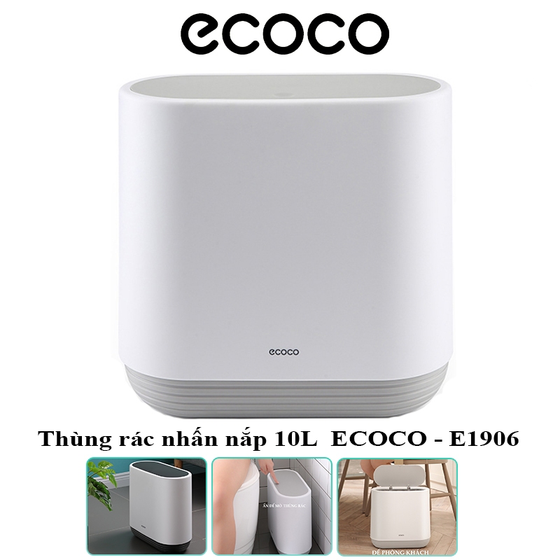 Thùng đựng rác 10L nhà tắm phòng ngủ ECOCO E1906 cao cấp