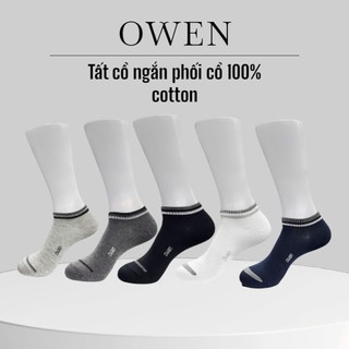  COMBO SIÊU HỜI - Set 5 đôi 10 đôi tất cổ ngắn phối viền cổnam Owen 100% cotton khử mùi 