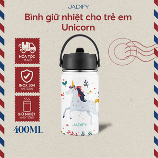  Bình Giữ Nhiệt Chính Hãng Cho Trẻ Em Bình Nước Kiddy Bottle Unicorn Dung Tích 400ml Chất Liệu An Toàn | JADIFY 