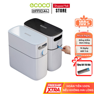 Thùng Rác ECOCO E2244 Thông Minh, Thùng Rác 12L Nhà Vệ Sinh, Nhà Bếp Nắp Kín, Tiết Kiệm Không Gian