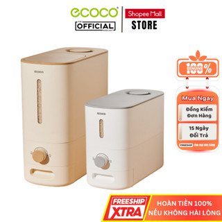 Thùng Đựng Gạo ECOCO, Hộp Đựng Gạo Có Núm Xoay Định Lượng, Chống Ẩm Chống Mối Mọt, Nhựa PP, ABS