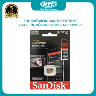 Thẻ Nhớ MicroSDXC SanDisk Extreme 256GB V30 U3 4K A2 đọc 190MB/s ghi 130MB/s - flycam, camera, điện thoại, máy game
