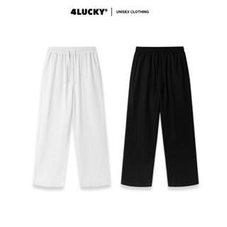 Quần LINEN Ống Rộng Unisex 4Lucky 6219, Quần Đũi Dài Mát Mẻ Thoải Mái Lưng Chun Co Giãn Nam Nữ