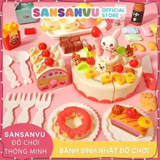  Đồ chơi cắt bánh sinh nhật loại lớn 85 chi tiết kèm nhạc và đèn   có ảnh thật   