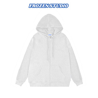 Áo Hoodie Zip Trơn FROZEN Vải 2 Da Chống Nắng Tốt Hindless Fabric Unisex Local Brand