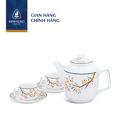 Bộ Trà Sứ Cao Cấp Minh Long 0.7 L - Jasmine - Quả Đầu Mùa