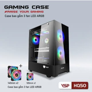  Vỏ Case VSP HQ50 BLACK  SẴN 3 FAN LED  