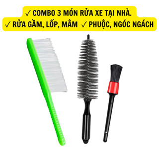 COMBO 3, Dụng Cụ Rửa Xe Tại Nhà, Rửa Xe Máy Xe Ô tô ( CỌ LAZANG 35CM + BÀN CHẢI CƯỚC + 1 CỌ )
