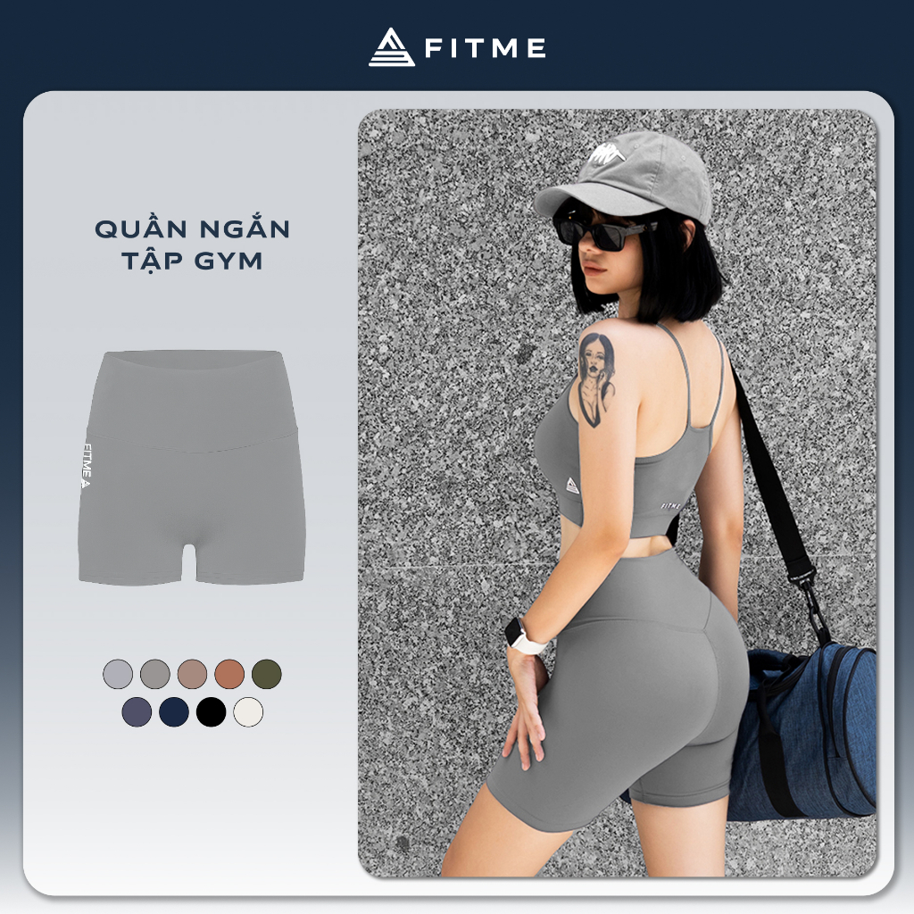 Quần đùi tập gym yoga Fitme legging nữ cạp cao tôn dáng co giãn 4 chiều cao cấp QNTG | BigBuy360 - bigbuy360.vn