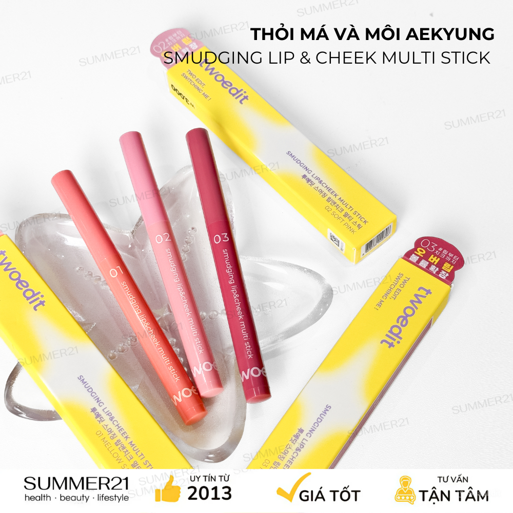 Thỏi má và môi AEKYUNG SMUDGING LIP & CHEEK MULTI STICK