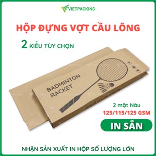 Combo 5 hộp carton đựng vợt cầu lông có in sẵn, chuẩn form kích thước, chắc chắn
