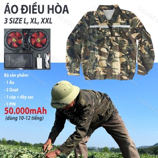  Áo điều hòa cao cấp  áo chống nắng nóng gắn quạt gió làm mát . Không chổi than siêu mạnh 