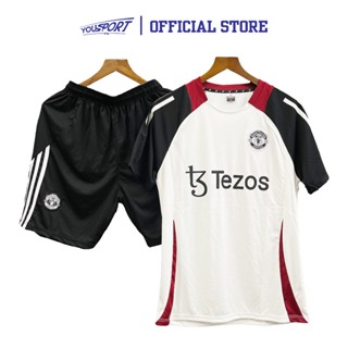 Quần Áo Bóng Đá Manchester United MU Training Trắng Đen 2025 2026 Thun Lạnh Thể Thao Thoáng Khí - Yousport