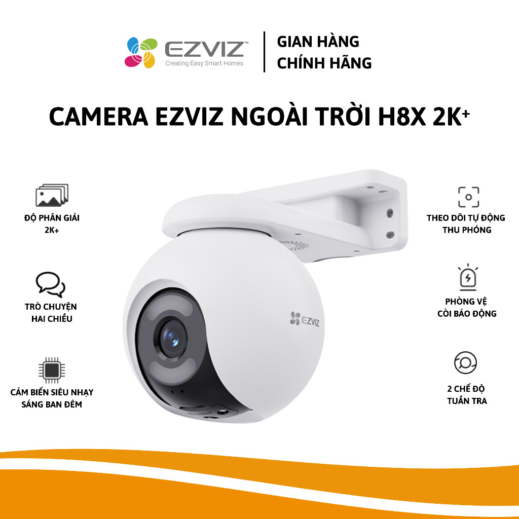 Camera Ngoài Trời EZVIZ H8x 4K 8MP ColorFull Camera Siêu Nhạy Sáng Ban Đêm Bảo Hành 2 Năm