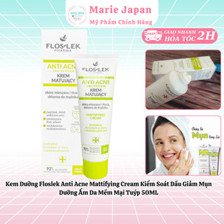 Kem Dưỡng Floslek Anti Acne Mattifying Cream Kiểm Soát Dầu Giảm Mụn Dưỡng Ẩm Da Mềm Mại Tuýp 50ML
