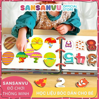  Học liệu bóc dán Montessori thông minh 17 chủ đề đồ chơi giáo dục sớm cho bé tái sử dụng nhiều lần 