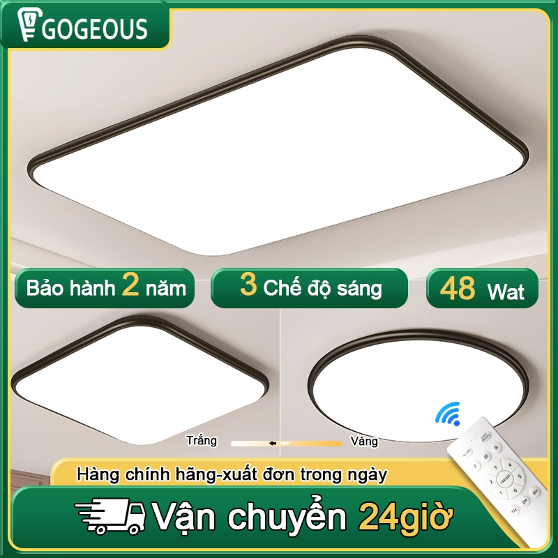 Đèn trần siêu mỏng 3 màu sáng có điều khiển cho ban công,đèn trần phòng khách, phòng ngủ hành lang