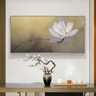  Tranh hoa sen khổ ngang tranh hoa sen treo phòng khách tranh phòng thờ tranh in trên vải canvas theo yêu cầu Printek 