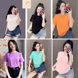  Áo Thun Trơn Thái Nữ Cotton 100% Form Rộng 50~70kg,Mịn Mát,Co Giãn 4 Chiều,Cá Tính,Bán Chạy  Mã A41  