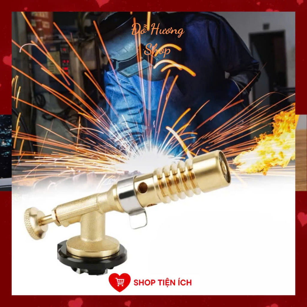 Khò Gas Mini 733 Mạ Đồng Mồi Lửa, Đèn Khò Ga Mini