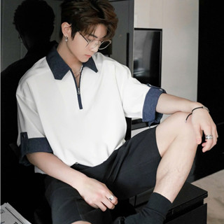 Áo Polo nam cao cấp PHỐI JEANS sợi vải Cotton Lạnh, RegularFit Hàn Quốc, tôn dáng - SHINGHAI