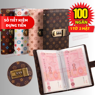 Sổ tay tiết kiệm đựng tiền 100 phong bì sổ đựng tiền tiết kiệm thẻ ngân hàng khóa mật mã sổ A6 album tiết kiệm
