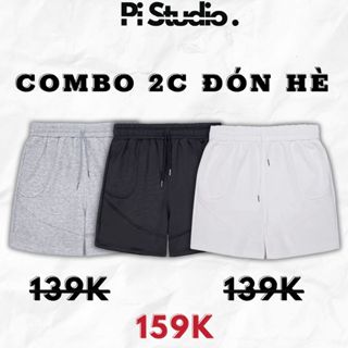 Quần sooc nỉ 2 da, quần đùi nam nữ thể thao QD134 Pi Studio