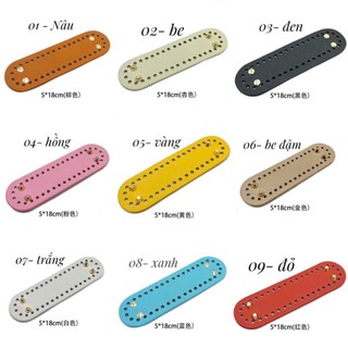 Đế da PU có đục lỗ sẵn kích thước 18*5cm