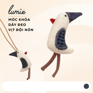 Móc Khóa Dây Đeo Vịt Đội Nón Handmade Charm Trang Trí Balo Phụ Kiện Gắn Túi Xách Vintage Cottagecore