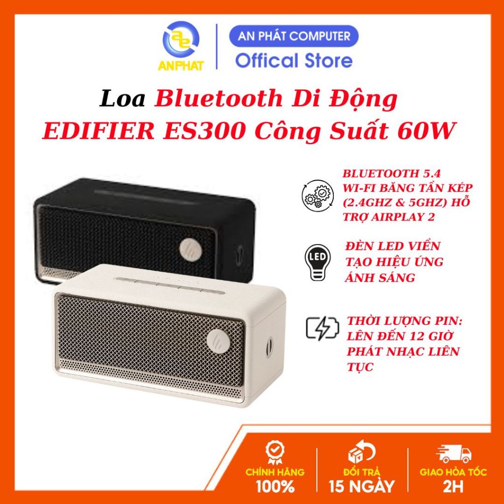 Loa Bluetooth Để Bàn EDIFIER ES300 | Công Suất 60W | Thời Gian Sử Dụng Tới 12H | Tích Hợp Đèn Led | 