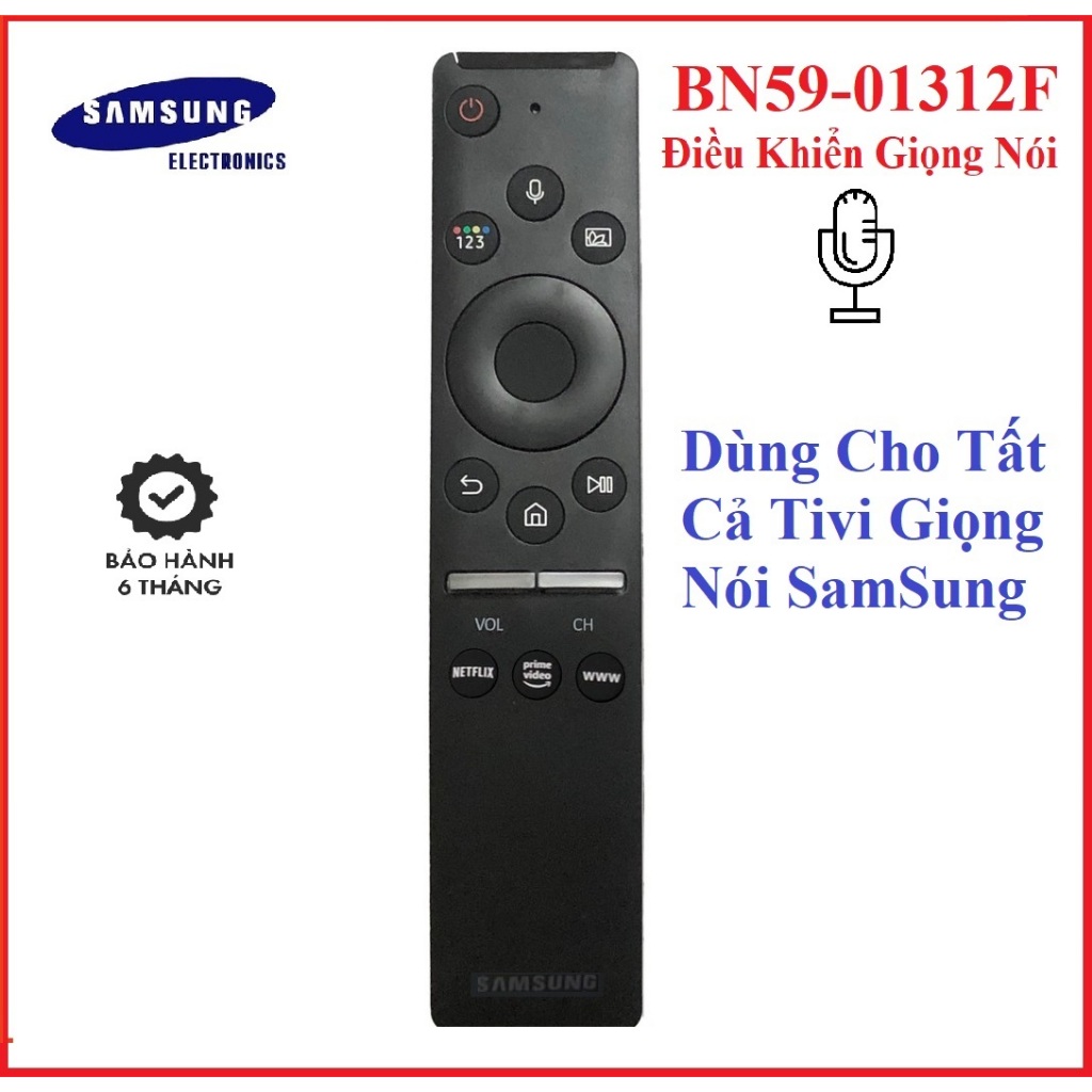 Điều Khiển Giọng Nói Tivi Samsung BN59-01312F Đời 2019-2020 Dùng cho tivi SamSung - Hàng Cao Cấp