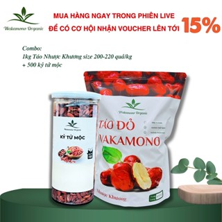 Combo 1kg táo đỏ nhược khương size trung 200 - 220 quả/kg, kỷ tử Ninh Hạ