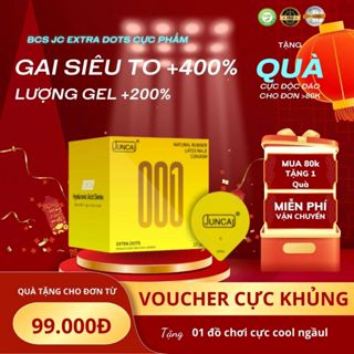 Bao cao su gai Juncai Extra Dot, gân gai 3D cao cấp, kéo dài thời gian quan hệ, siêu mỏng nhiều gel bôi trơn