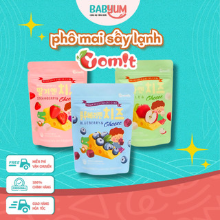  Phô Mai Hoa Quả Sấy Lạnh YOMIT – 3 vị táo dâu việt quất – túi 16 g – Bé từ 6 tháng 