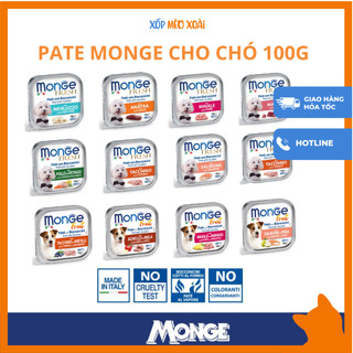   COMBO  Pate Monge Cho Chó 100gram - Pate Cho Chó Monge Bổ Sung Trái Cây Rau Củ 100g 