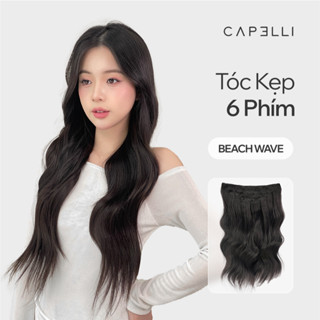 (Clear Stock) Bộ Tóc Kẹp 6 Phím CAPELLI Xoăn Sóng Beach Wave 50cm