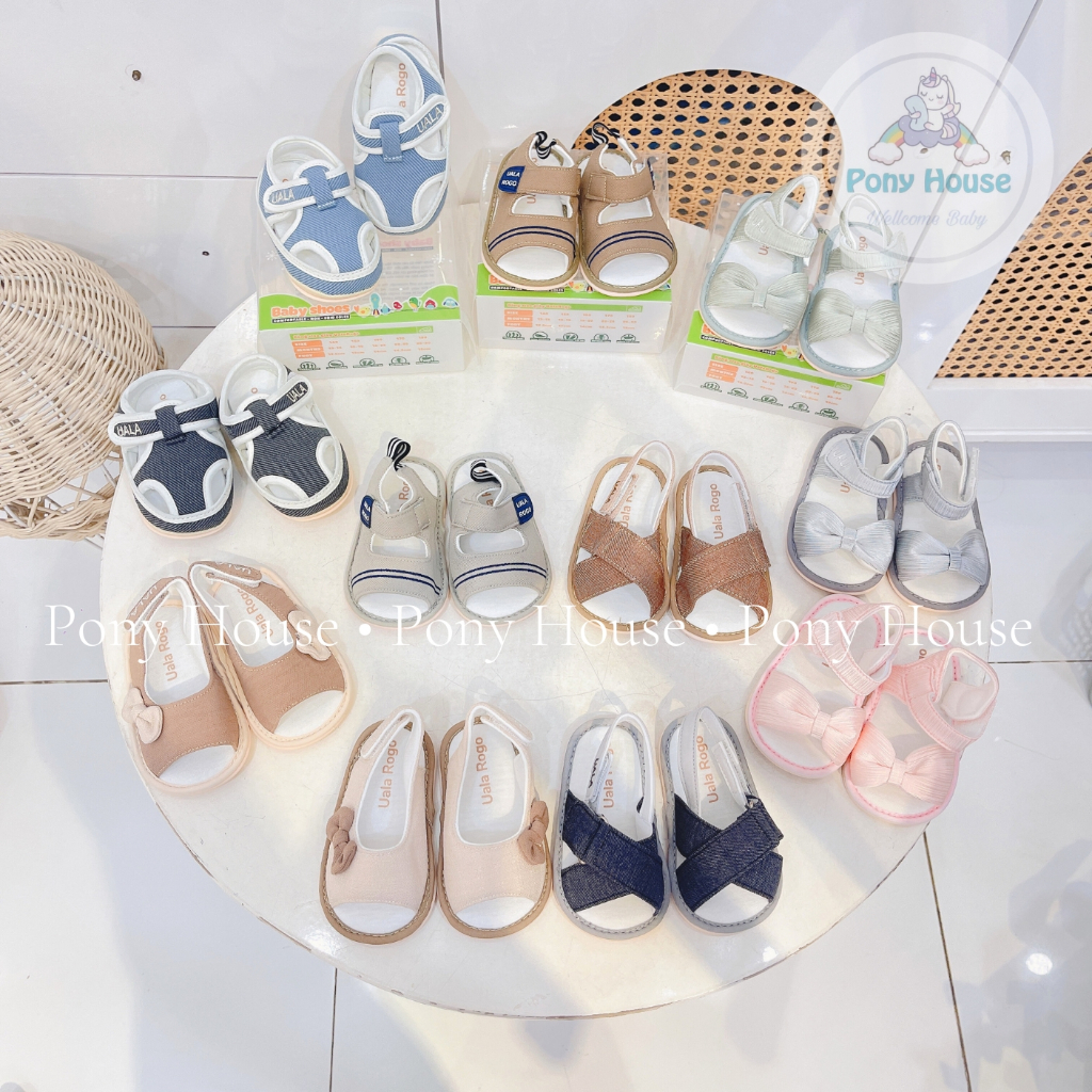 Dép Tập Đi Uala Rogo Đế Cao Su Chống Trơn Trượt Cho Bé Trai Bé Gái / Giày Dép Tập Đi Size 140-180