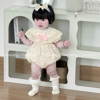  Bodysuit Cho Bé Set 3 Món Body Xô Muslin Hoa Nhí Hồng Kèm Yếm Và Turban Ren Nơ Xinh Xắn Cho Bé 3-11kg 