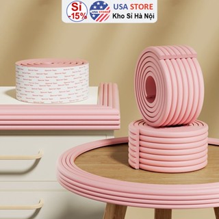 [Kèm Cuộn Dính] Cuộn Dây Xốp PE 2 Mét Kiểu W Bọc Cạnh Bàn - Che Tường - Bịt Che Góc Nhọn - Dán Thành Giường - Chống Va