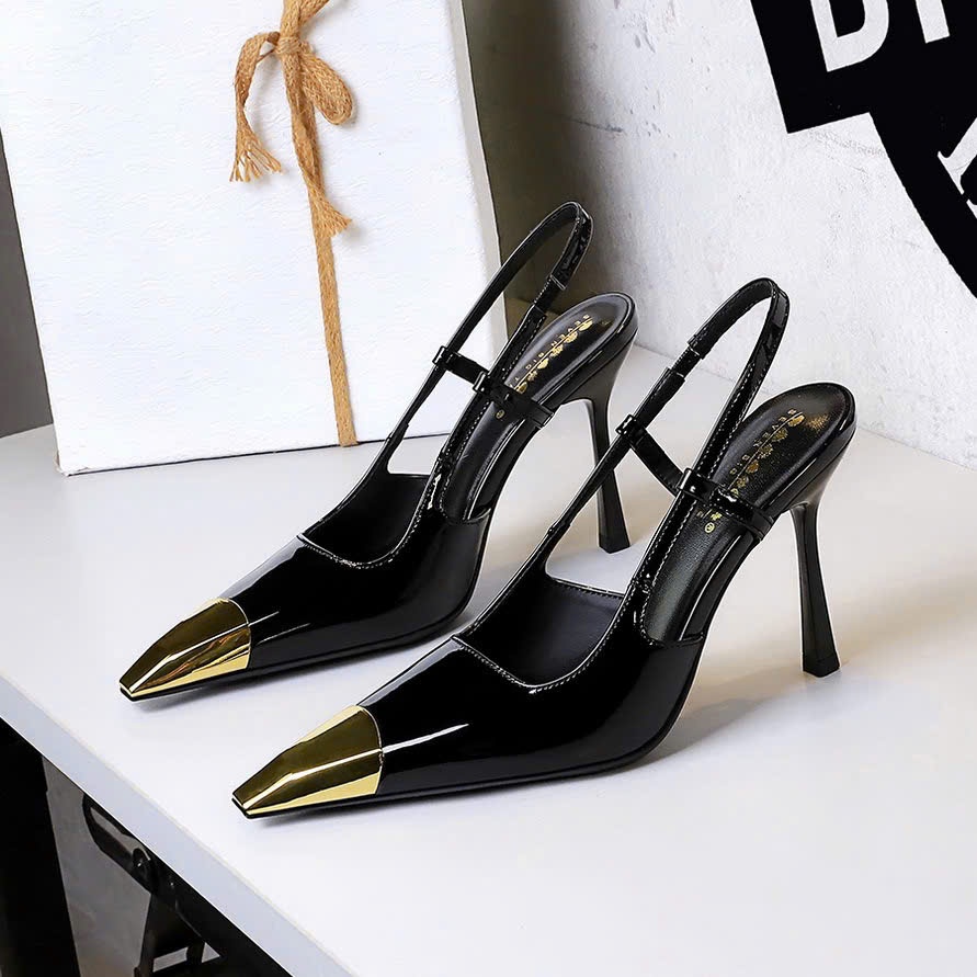 2629-1 GIÀY CAO GÓT BIGTREE CAO CẤP HỞ GÓT MŨI KIM LOẠI P23