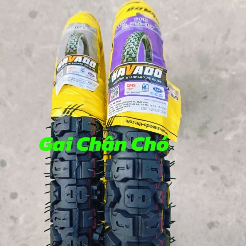 vỏ lốp xe máy có dùng ruột gai thồ chân chó hãng navado