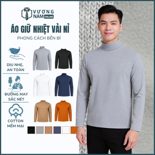  Áo giữ nhiệt nam Thu Đông cổ 3 phân lót lông chất Nỉ dày from ôm đẹp VNO118 