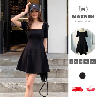  Đầm nữ bigsize cổ vuông bassic màu đen dáng ngắn hách dáng  45-95kg  MS0702 