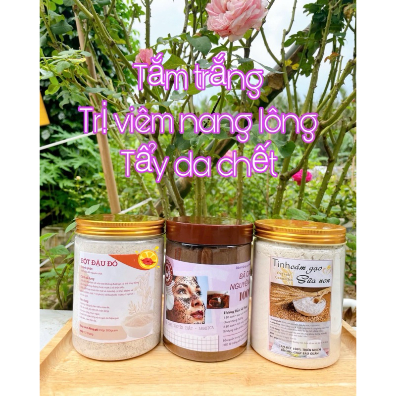 COMBO  TRẮNG DA - TRI VIEM NANG LÔNG - MỤN LƯNG ( 3SP: ĐẬU ĐỎ + TINH CÁM GẠO NẾP + CAFE ARABICA )